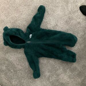 Cozy Green north face Fleece Kids One Piece
